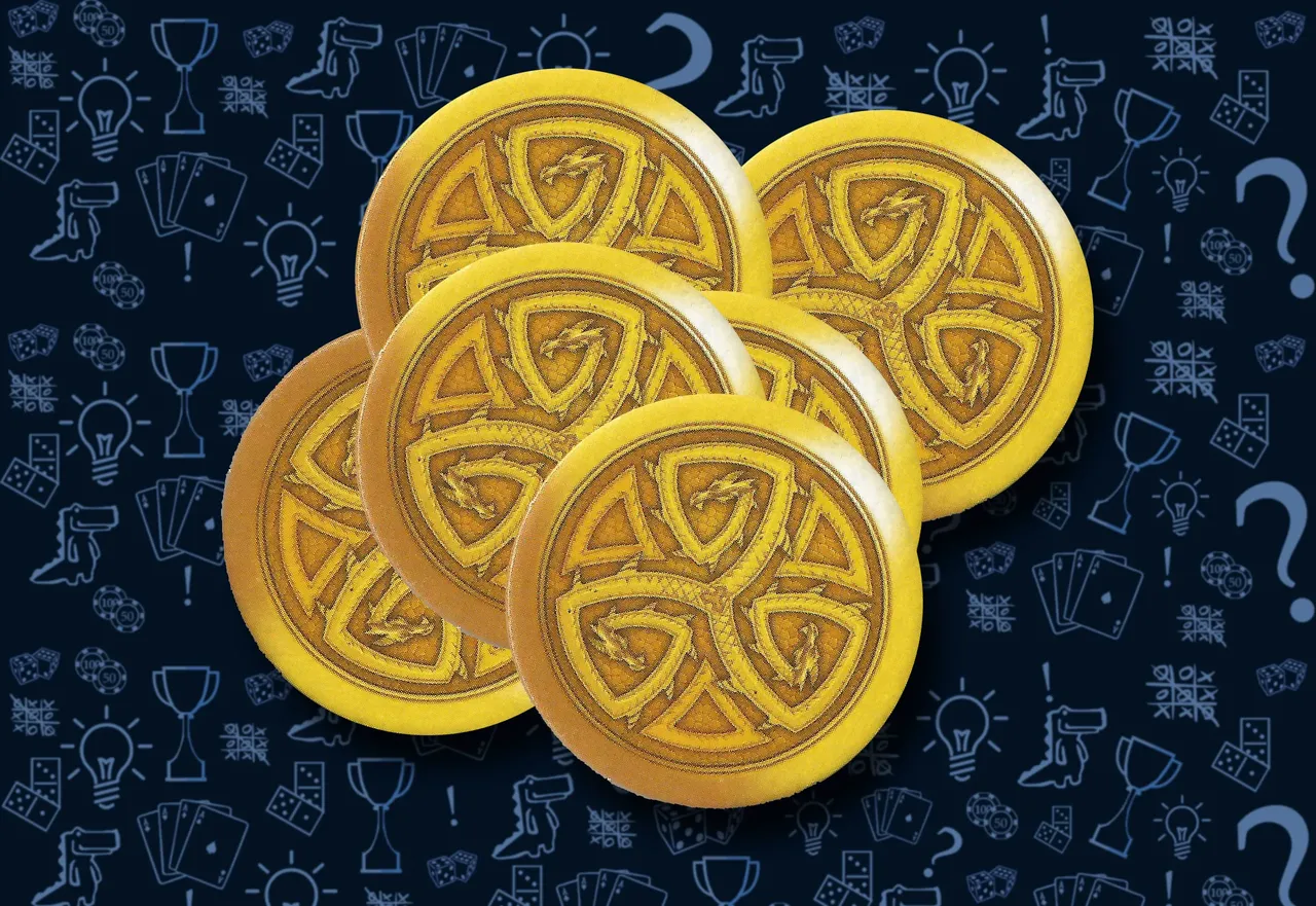 Игровые компоненты настольной игры Таверна Красный Дракон на столе