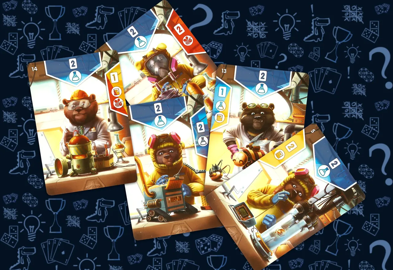 Игровые карты исследований в настольной игре Правильный мёд