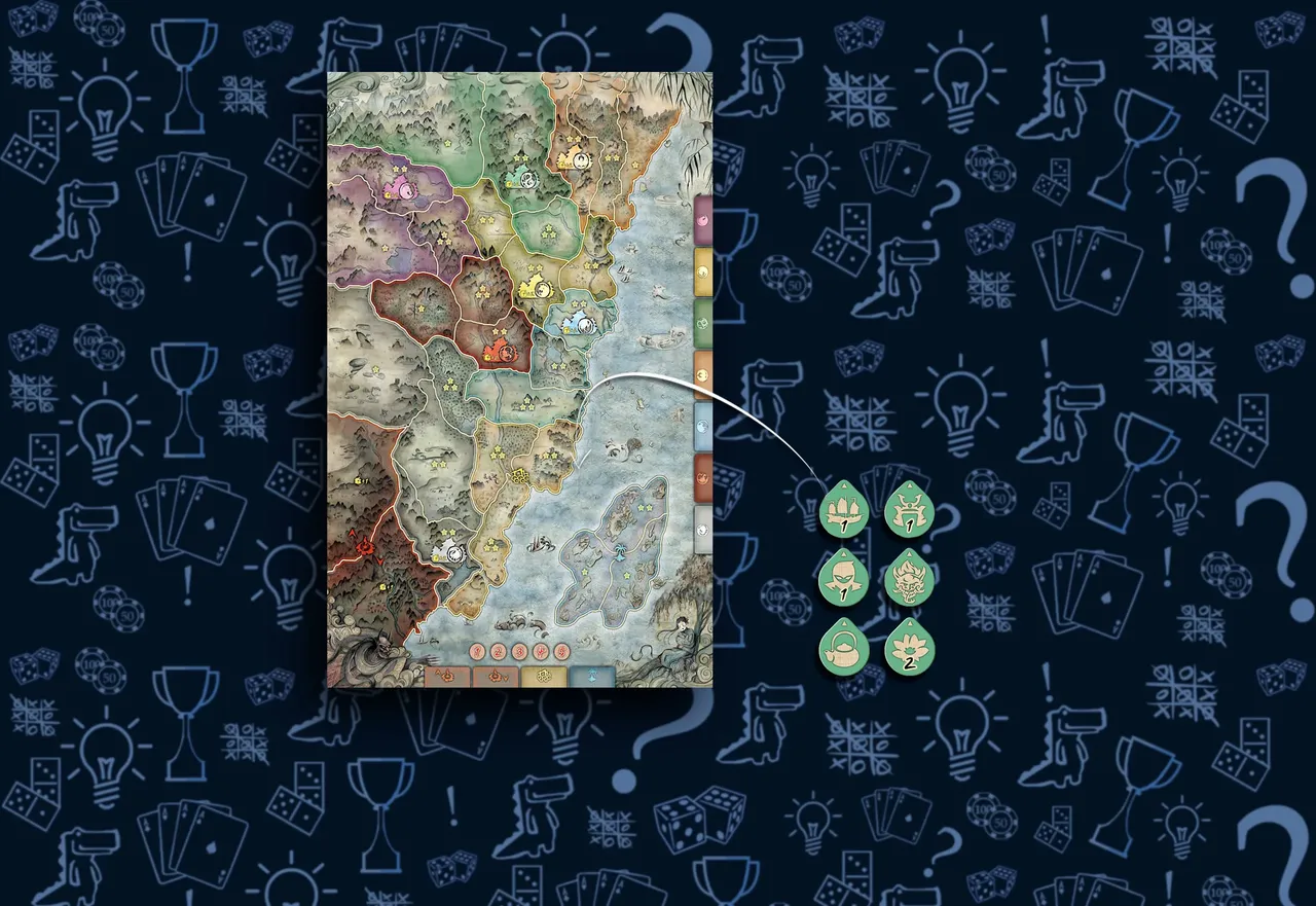 Жетоны битвы и клановые жетоны в настольной игре Битва за Рокуган