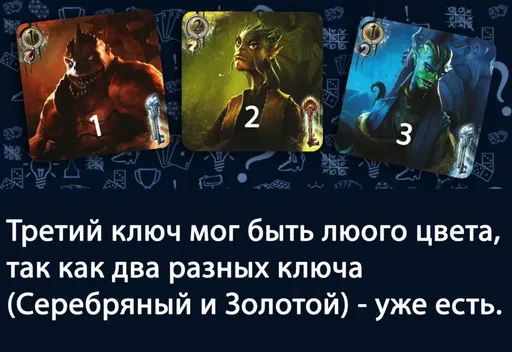 Настольная игра Повелители Бездны, последовательность лордов с разными ключами