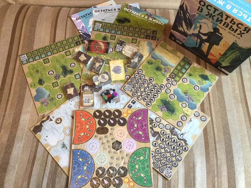 Остаться в живых Неизведанные земли - компоненты и поле игры