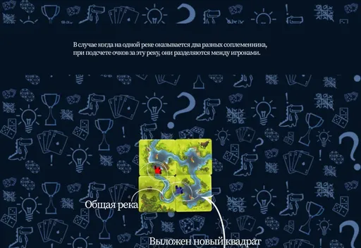 Каркассон: Охотники и собиратели - размещение двух рыболовов на реке