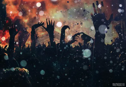 Воля Денурка - толпа местных жителей в метель